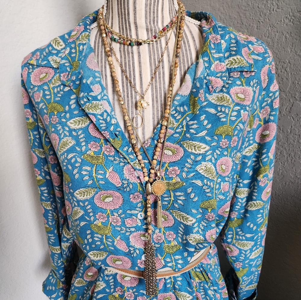 Natural Life boho floral button down shirt dress with pockets🌻 - Picture 3 of 12